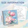 Flower Coloring Book - 30page Adult Coloring Book, 100 Gsm, 8.3 Inches × 8.3 Inches, Painting Book, Birthday Gift, Holiday Party