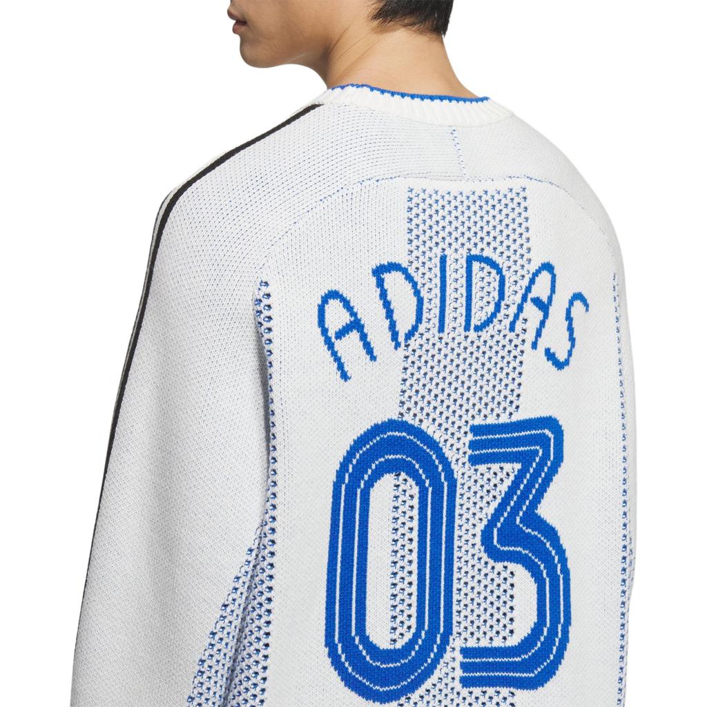 Adidas Originals Adicolor Осень-Зима 2024 Длинный рукав Пуловер Толстовка Ретро Трикотаж Унисекс Толстовка Белый JL8361