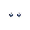 Blue Drop Glaze Butterfly Earrings for Women's Simple Niche Forest Series New Style Versatile