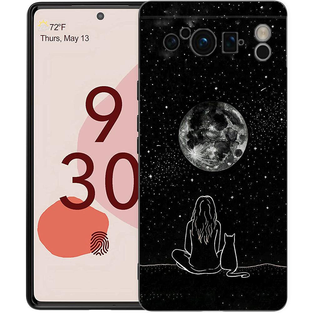 Кот Линия Черные Коты Чехол для Телефона Google Pixel 8 Pro Pixel 9 Pro XL TPU Чехол Pixel 8 Pro 8A 7A 7 6A 6 Pro Мягкий Черный Чехол