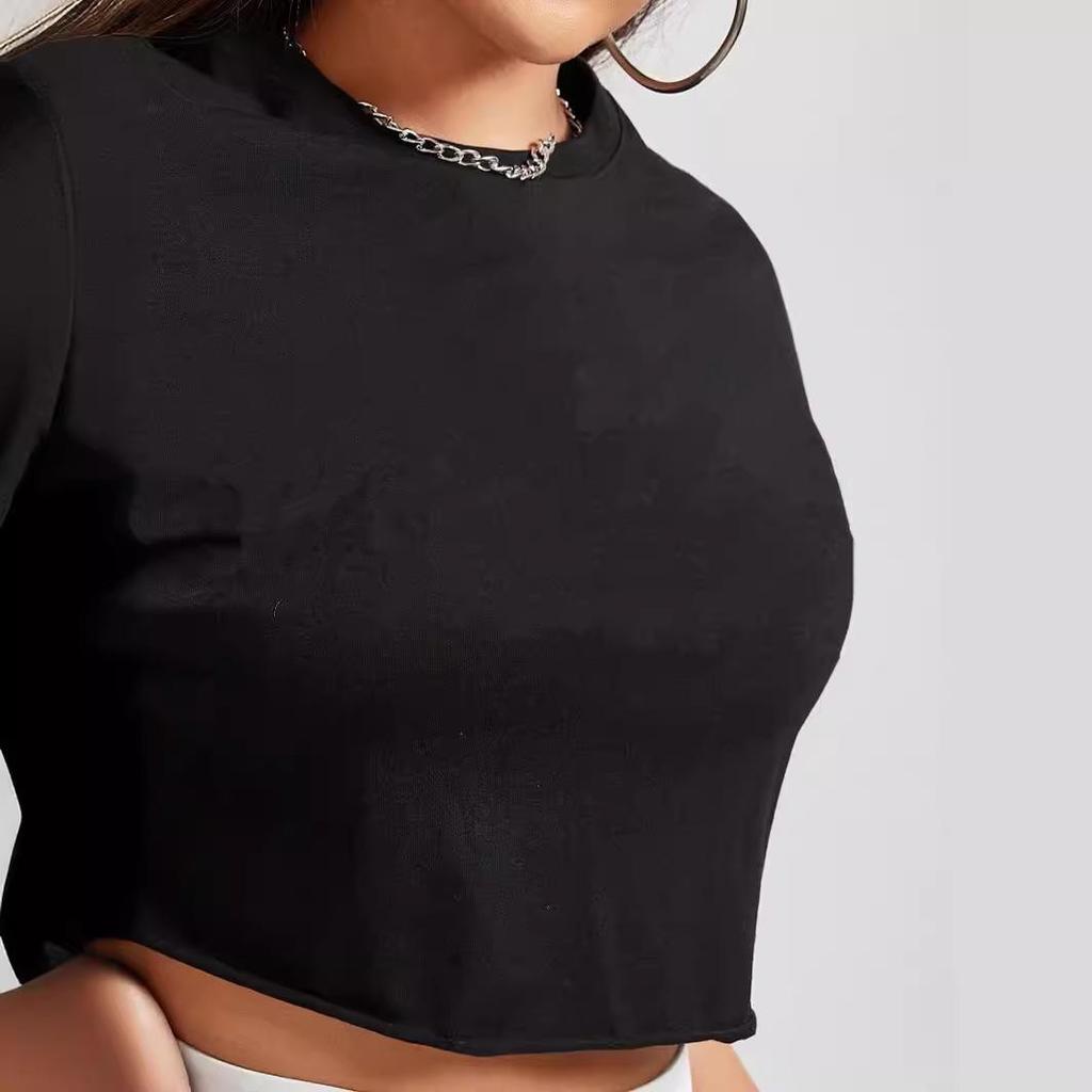 Женская однотонная футболка с коротким рукавом, свободного кроя, с круглым вырезом