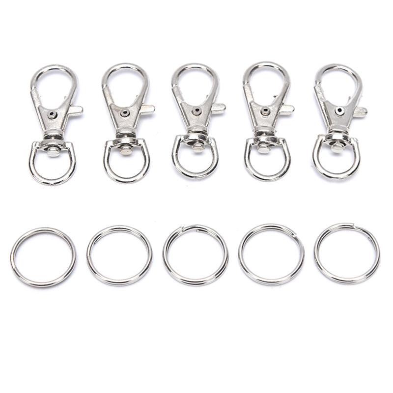 50Pcs Metal Swivel Lobster Clasps Clips Hook Diy Jewelry Craft