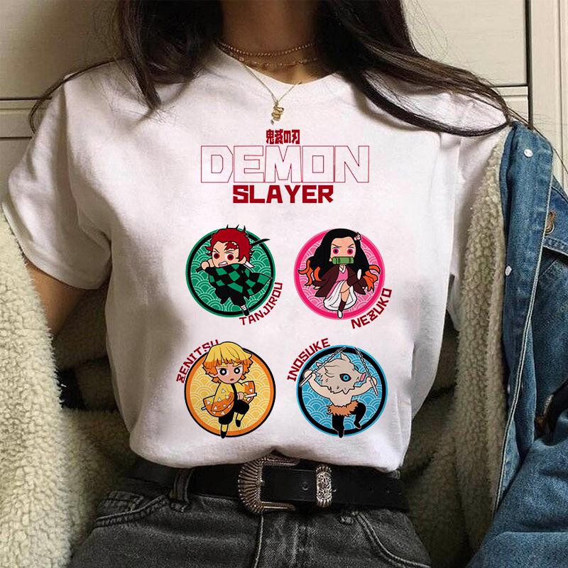 Nezuko Demon Slayer Anime T Shirt Comics Japanese Graphic Printed Cartoon Streetwear Top Oversized Tee Female/Man T-Shirt