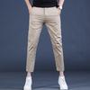 Летние мужские узкие брюки в стиле business casual из хлопка с эластаном для повседневной носки