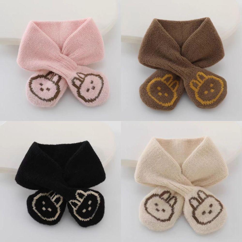 Plush Beanie Hat Scarf Windproof Ear Protection Cap Cute Neck Warmer Children Toddler Kids