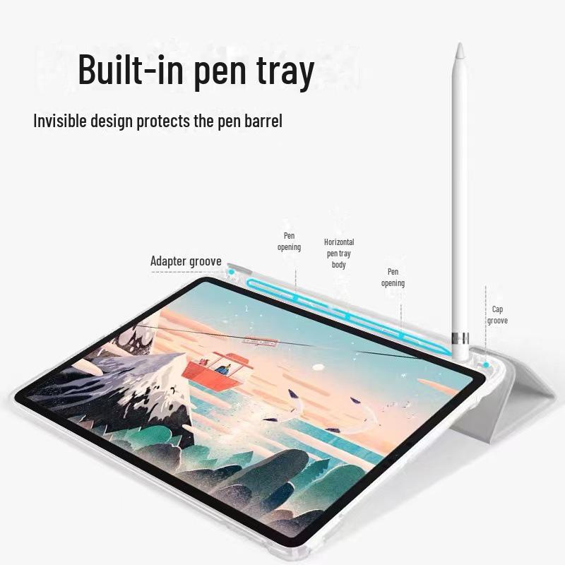 "Кожаный защитный чехол со слотом для ручки для iPad 10.2 & Air 4/5, Мягкий чехол"