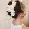 Acrylic Fabric Pleated Lace Hairpin Niche Simple Back Head Grab Clip Light Luxury High Sense Exquisite Hair Accessories Women