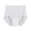 High Waist Printed Floral Ice Silk Briefs for Women Summer Modal Anti-bacterial Crotch Seamless Underwear