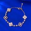 Fritillary Four-Leaf Flower Clover Bracelet, High-End Sense Adjustable