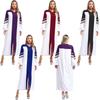 Women Men Pastor Gown Church Choir Robe Halloween Catholic Clergy Cosplay Costume Long Sleeve Zipper Christian Priest Dress