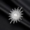 2023 New Shiny Sun Flower Brooches For Women Luxury Big Pearl Rhinestone Brooch Pins Jewelry Dress Suit Accessories Wedding Gift