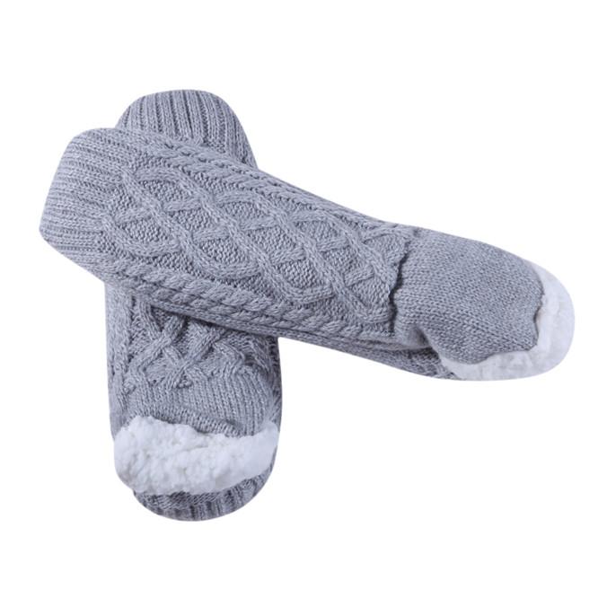 Носки-тапочки плюс бархатные утепленные зимние женские и взрослые теплые домашние носки для взрослых с нижней дозировкой