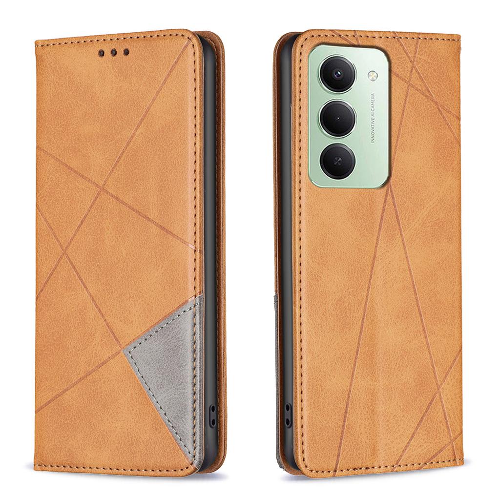 Для Xiaomi Redmi 15 5G (Глобальный) (169 мм) Чехол Слоты для карт Геометрический оттиск Кожаный чехол для телефона