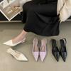 Pointed Temperament High And Low Heels Women'S High Sense French Shallow Mouth Single Shoes With Skirt Pointed Sandals
