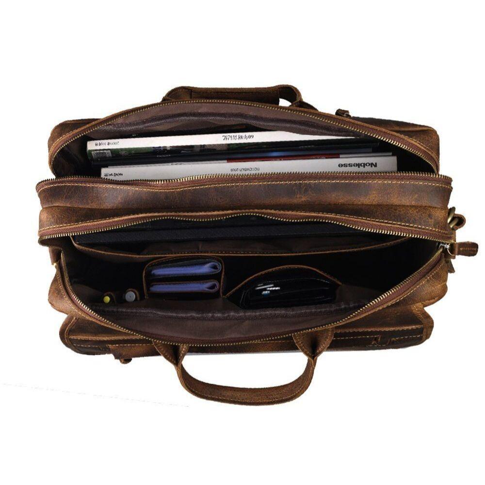 Портфель из кожи буйвола, офисная сумка-мессенджер, сумка для ноутбука, сумка на плечо, 16 дюймов