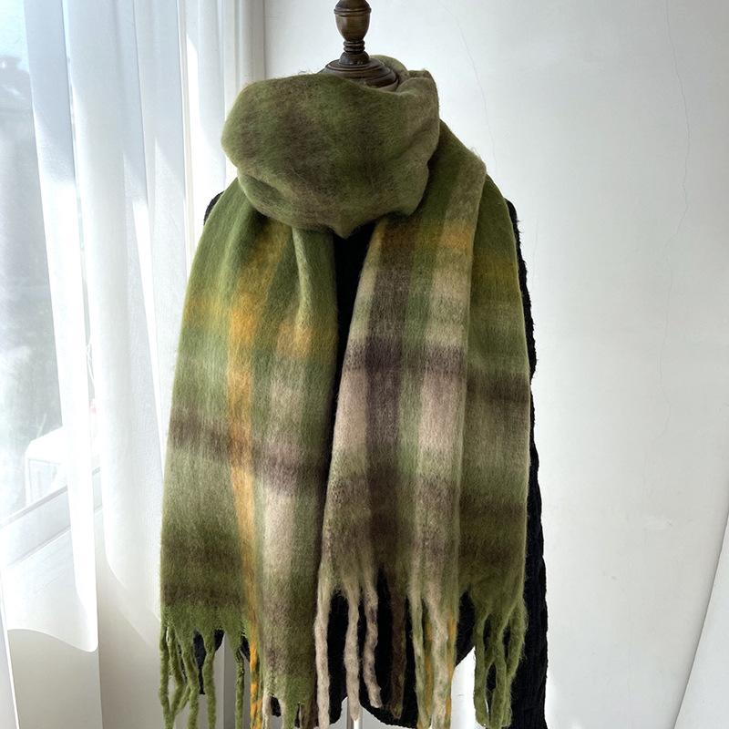 Роскошный шарф из искусственного флиса для женщин — уютная, толстая и теплая зимняя шаль с кисточками, дышащий полиэстер, идеально подходит для повседневных выходов