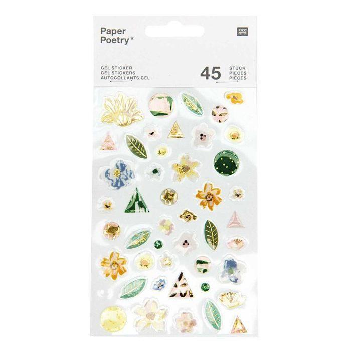 Stickers gel - RICO DESIGN - Vive la nature - Vert - 45 pcs