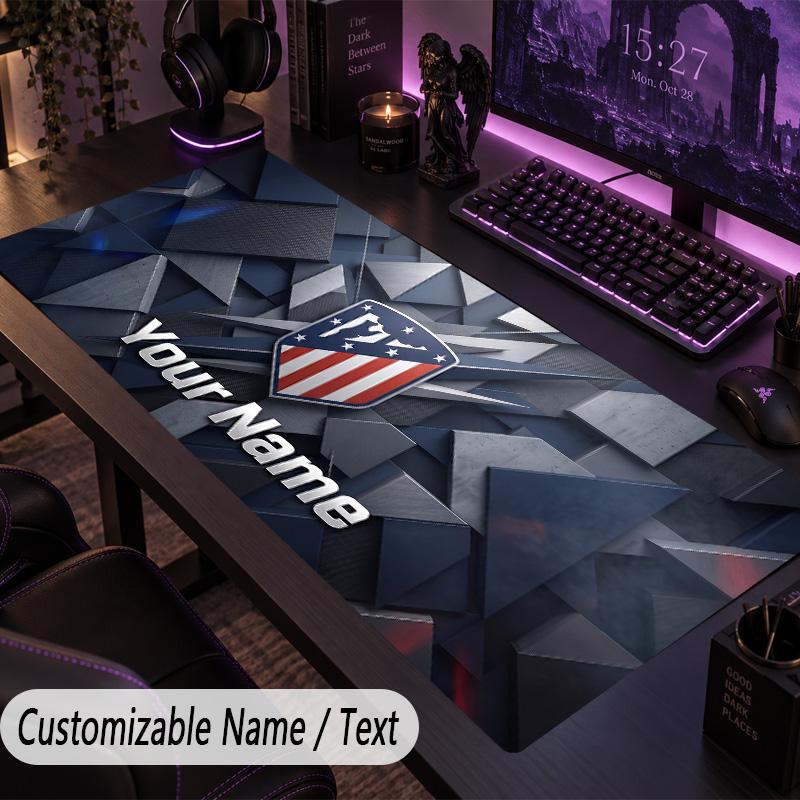Custom Text Big Mousepad, Extended Desk Pad For Laptop Work GameAtletico Madrid FC