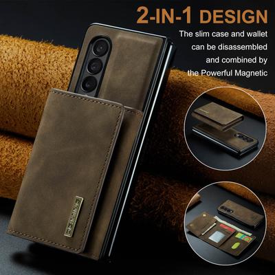 Модный роскошный кожаный чехол для мобильного телефона Samsung Galaxy Z Fold 4 5g Fold4 Fold3 Fold с 3 карманами для карт, функциональные чехлы-кошельки