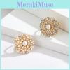 Trendy Pearl Studded Floral Scarf Ring Elegant Alloy Jewelry For Ladies