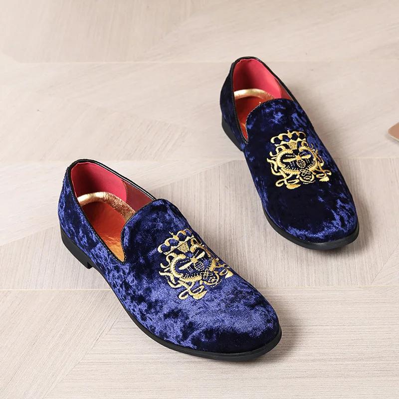 39-49 свадебные туфли повседневные мужские мокасины 2025 Новые ленивые туфли на плоской подошве мужские замшевые кожаные туфли с вышивкой мокасины для вождения