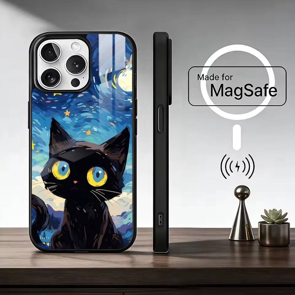 V-Ван Гог Забавный Чехол Для Телефона Ca Для iPhone17,16,15,14,13,12,11 Plus,Pro Max Магнитный Для Magsafe Беспроводной Зарядки