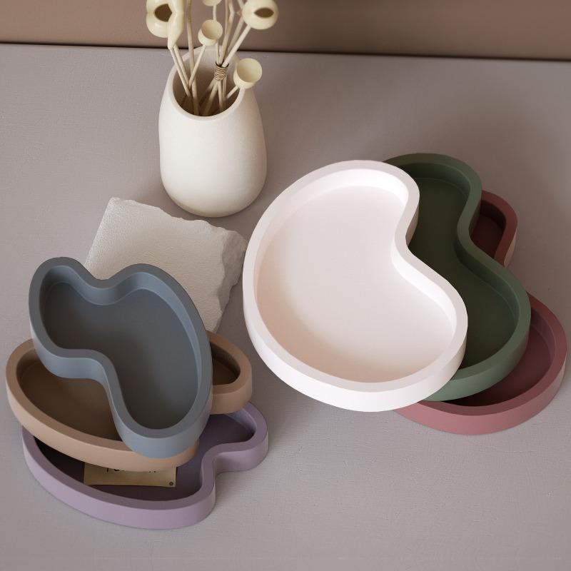 Нерегулярный поднос Силиконовые формы Сделай сам Гипс Цемент Ручная работа Блюдо для хранения украшений Тарелка Настольный стол Смола Форма для литья Рукоделие