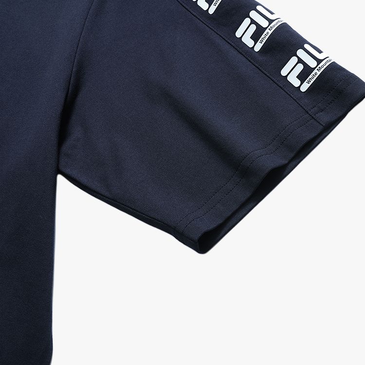 Fila Fusion Мужская спортивная футболка X White Mountaineering с принтом логотипа, свободный крой, топ, легендарно-синий T11M127106F-NV