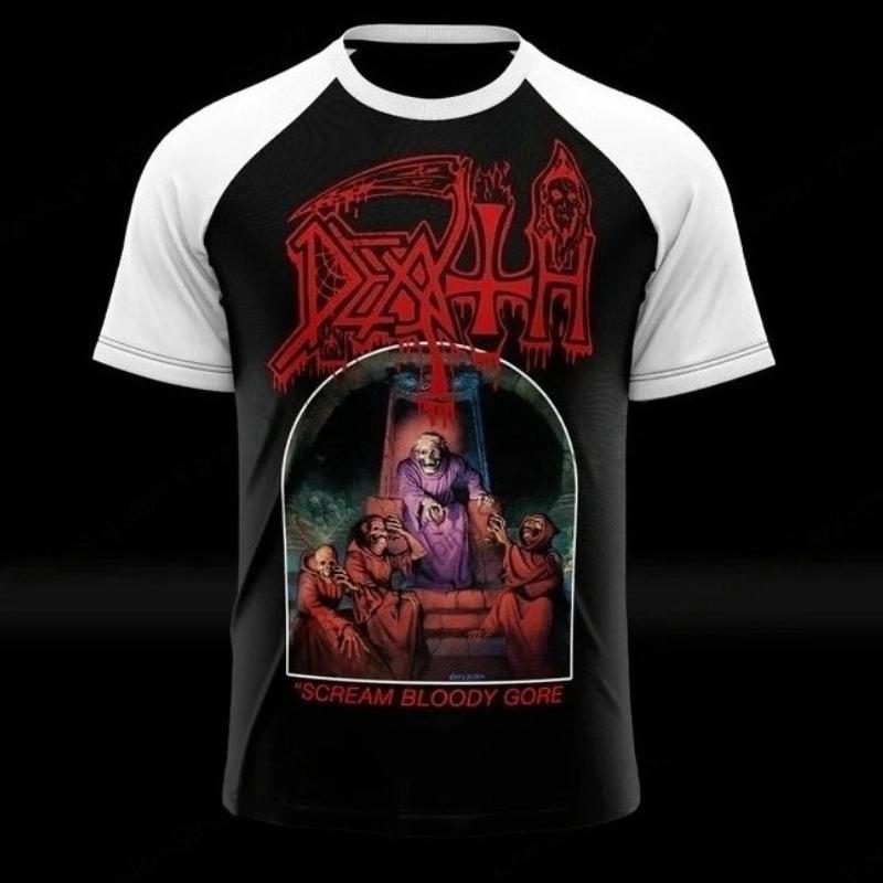 Тяжелый металл рок-группа death 3D-печатная футболка мужская и женская мода уличная американский ретро хип-хоп топ с коротким рукавом