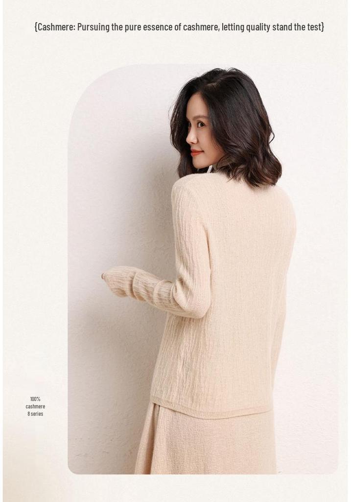 Women's High Neck Cashmere Sweater - 100% Pure, Long Sleeve, Korean Style, Autumn/Winter Knit Base Layer