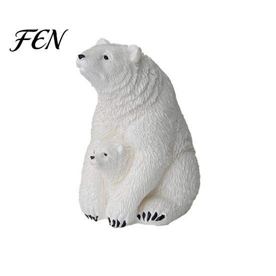 Weatherproof Outdoor Miniatures Polar Bear Resin Mini Figurines, Mother Baby Miniature Ornaments for Cute Fish Tank Accessories Succulents Pots Tanks,