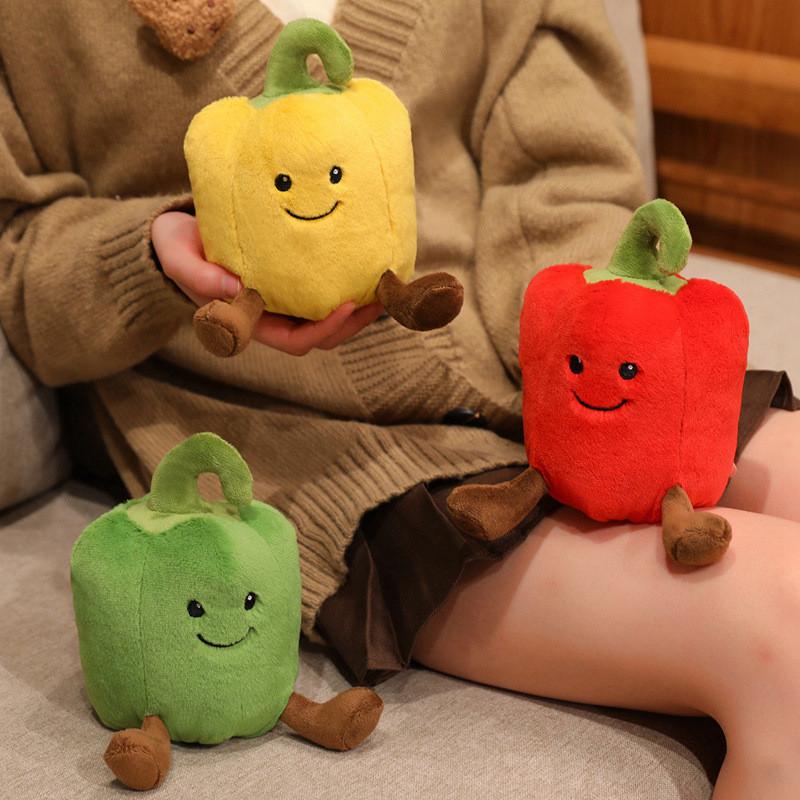 Креативная плюшевая игрушка Фрукт-Перец из короткого плюша для декора детской спальни