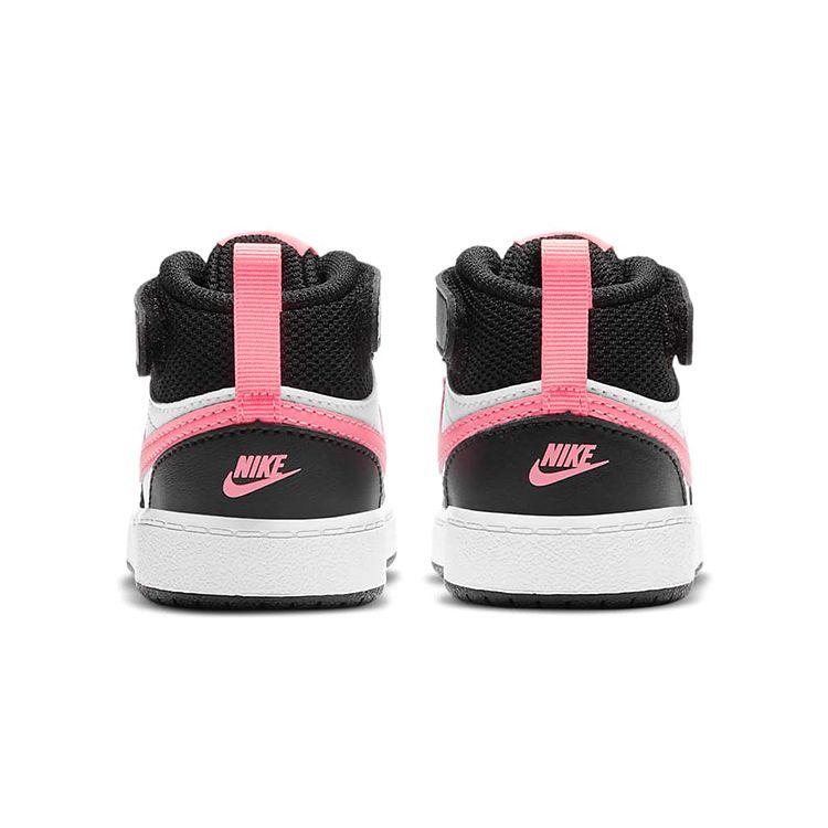 Nike Детские кроссовки Court Borough Mid 2 TD White Sunset Pulse черные CD7784-005