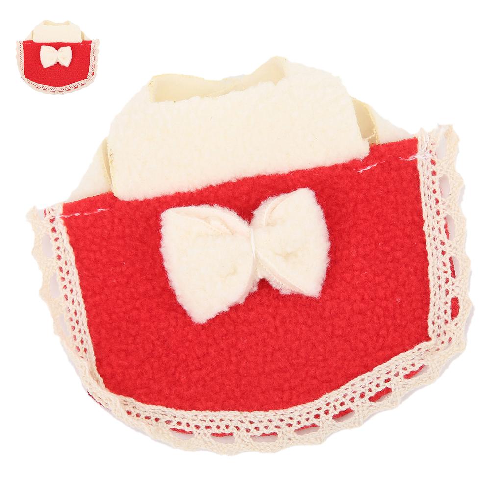 Hamster Cloak Outfits with BowKnot Soft Fleece Mini Pet Clothes for Small Animal(Red M)