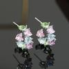 Серьги в форме буквы C с цветным цирконием Love Fashion Temperament Dopamine Earrings Light Luxury Sweet Stud Earrings