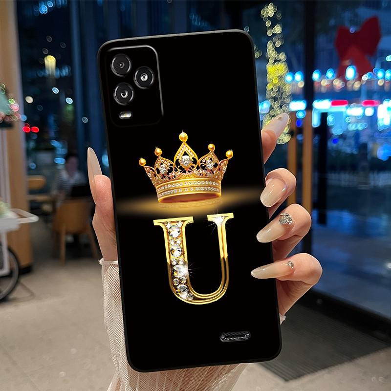Crown Initial Letter Black Case For BLU View 5 Pro Protective Soft Silicone Shockproof Casing For BLU View 5 Pro Back Cover