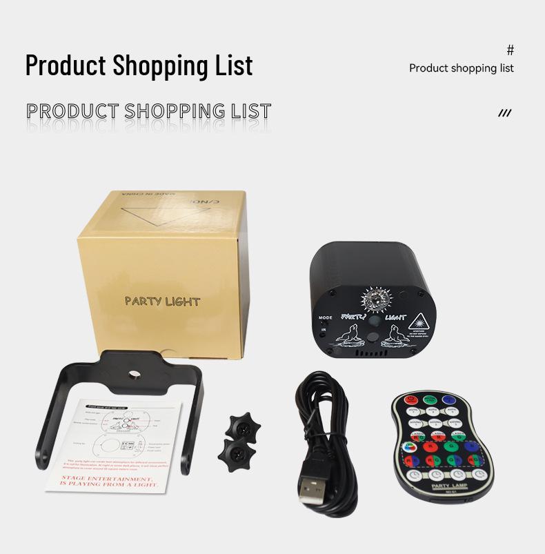 LED Seven-Color Outdoor Mini Laser Stage Light with USB for Disco, Christmas, and Starry Sky Projections