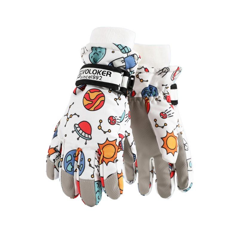 Kids Winter Ski Gloves Warm Fleece Lined Windproof Waterproof Non-slip Cycling Outdoor Sports