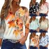 Women's T Shirt Print Button 3/4 Sleeve Daily Weekend Fashion Basic V- Neck Regular Top