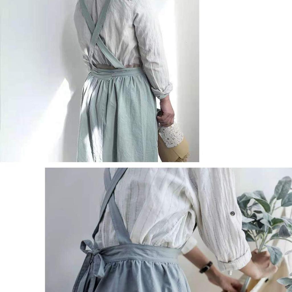 Классический фартук из хлопка и льна, водонепроницаемый, для садоводства, флористики, выпечки, кофейни, керамики, ручная работа, ресторана, кухни, повара, фартуки