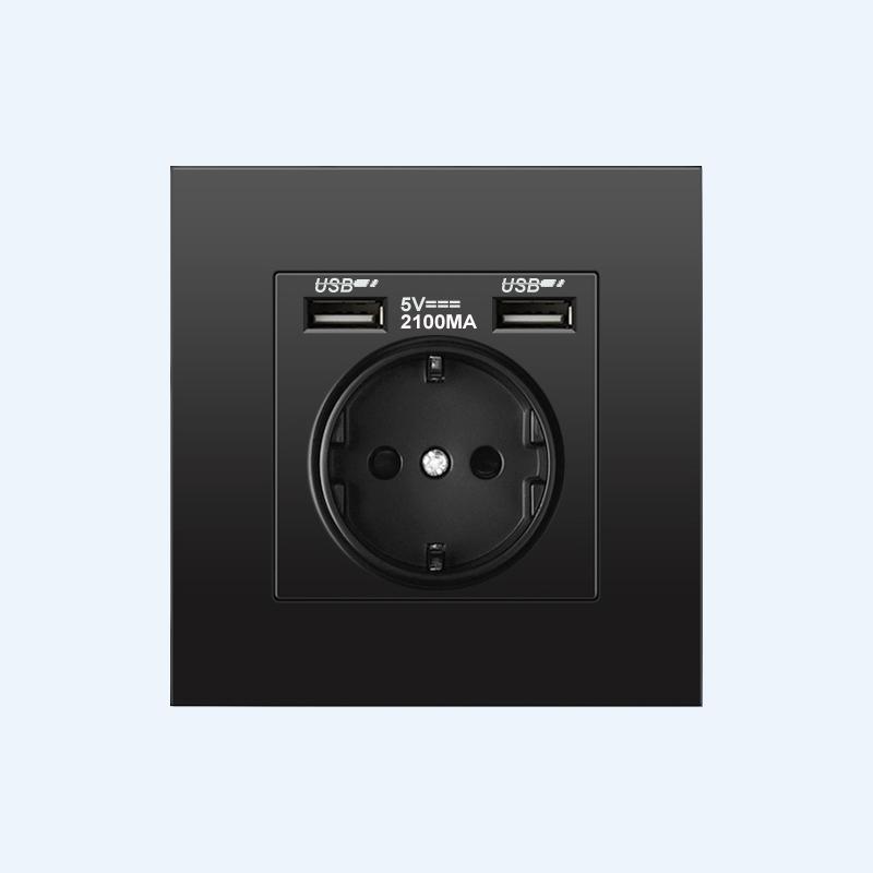 EU Standard Electrical Wall Charger Adapter Charging Wall Germany Plug Socket Power Outlets,16A,PC Panel,Bedroom Socket