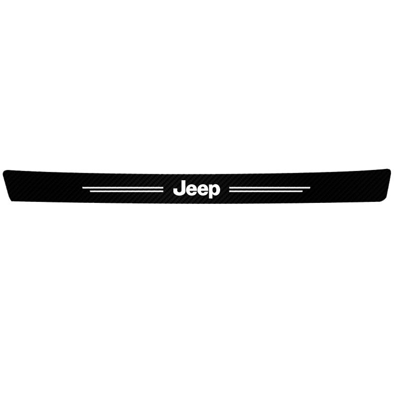 High-quality Carbon Fiber Car Door Sill Protector Sticker For Jeep Wrangler Grand Cherokee Compass Wagoneer Gladiator Avenger XJ ALW1