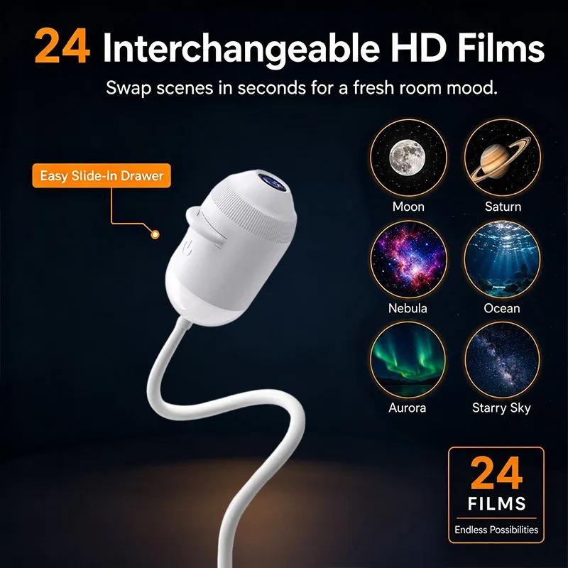 2-в-1 Проектор Галактики Ночник USB LED Звездное Небо Лампа 360° Вращение Регулируемая Яркость для Спальни Потолка Комнаты Декор Автомобиля