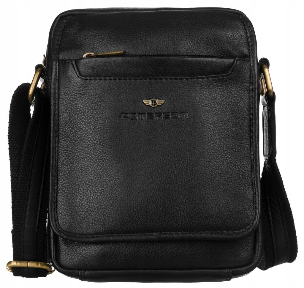 Men's urban messenger bag made of natural leather - Peterson