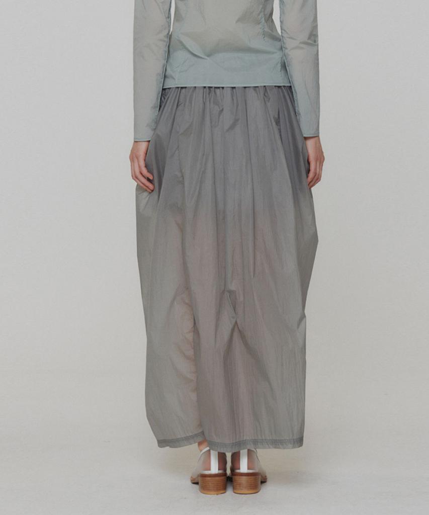 Amomento Layered Shirring Skirt_Grey