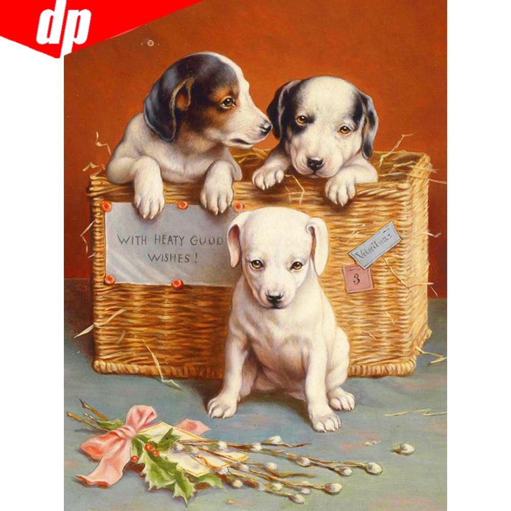 5D DIY Diamond Painting Full Round Animal Dog Embroidery Sale Picture Rhinestone Diamond