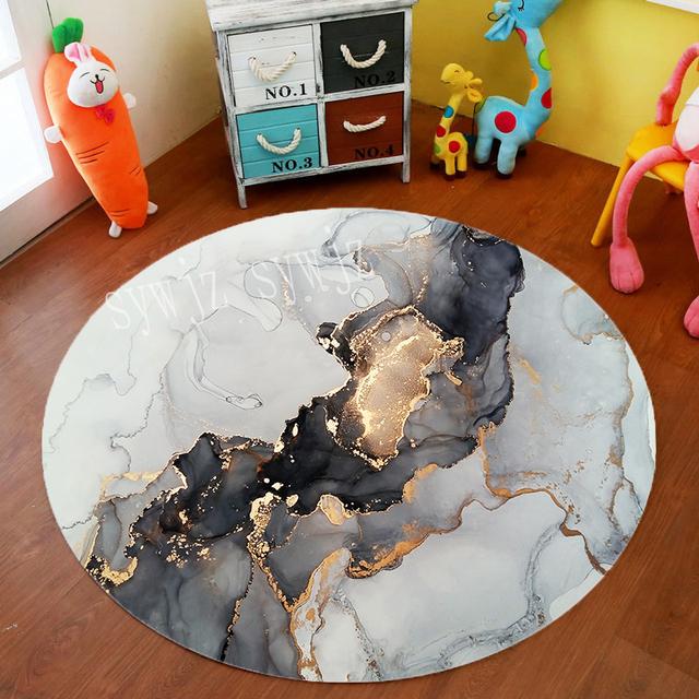 Мраморный круглый ковер с зыбучим песком, коврик для офисного стула, коврик для компьютерного стола, украшение для спальни, коврик для гостиной, коврик для журнального столика для спальни