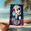 Custom Name Ultra-Soft Beach Towel with The Nightmare Before Christmas Theme,Ideal for Pool - Camping, Diving - Perfect Travel Essential, Vibrant Beac