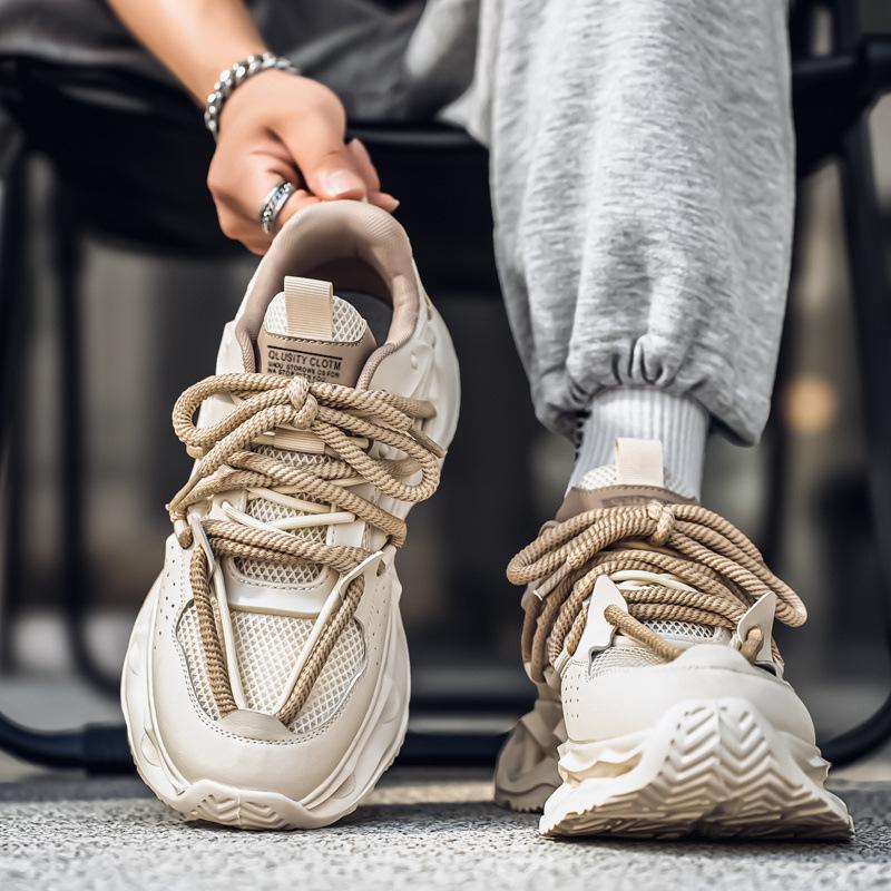 2025 Summer New Comfortable Breathable Casual Shoes Thick-Soled Heightening Sneakers Trendy Versatile Sports Running Shoes Men