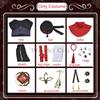 Game Impact Hutao Cosplay Costume Hu Tao Cosplay Wig With Hat Original Rings Double Ponytail Full Set